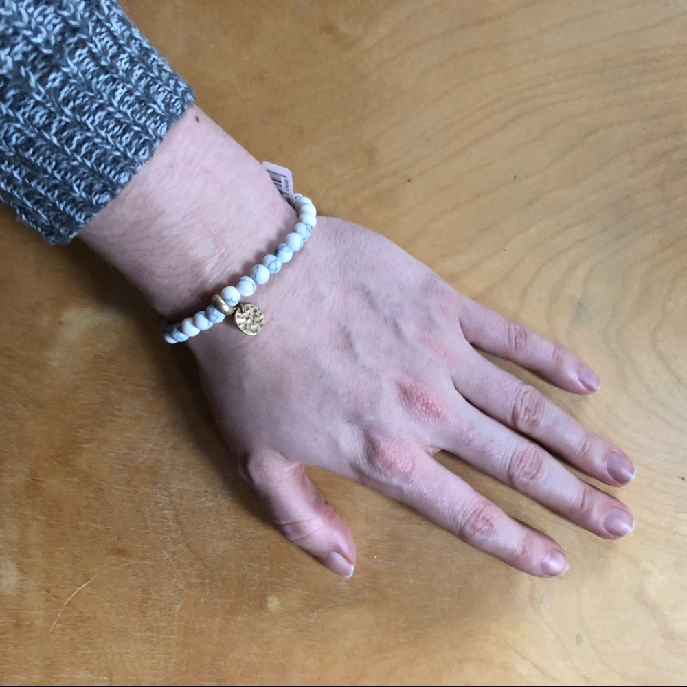 Stone Bracelet with Bronze Medallion